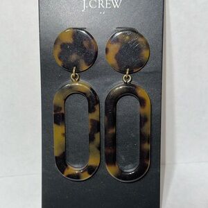 J. Crew Brown and Black Oval leopard print Earrings